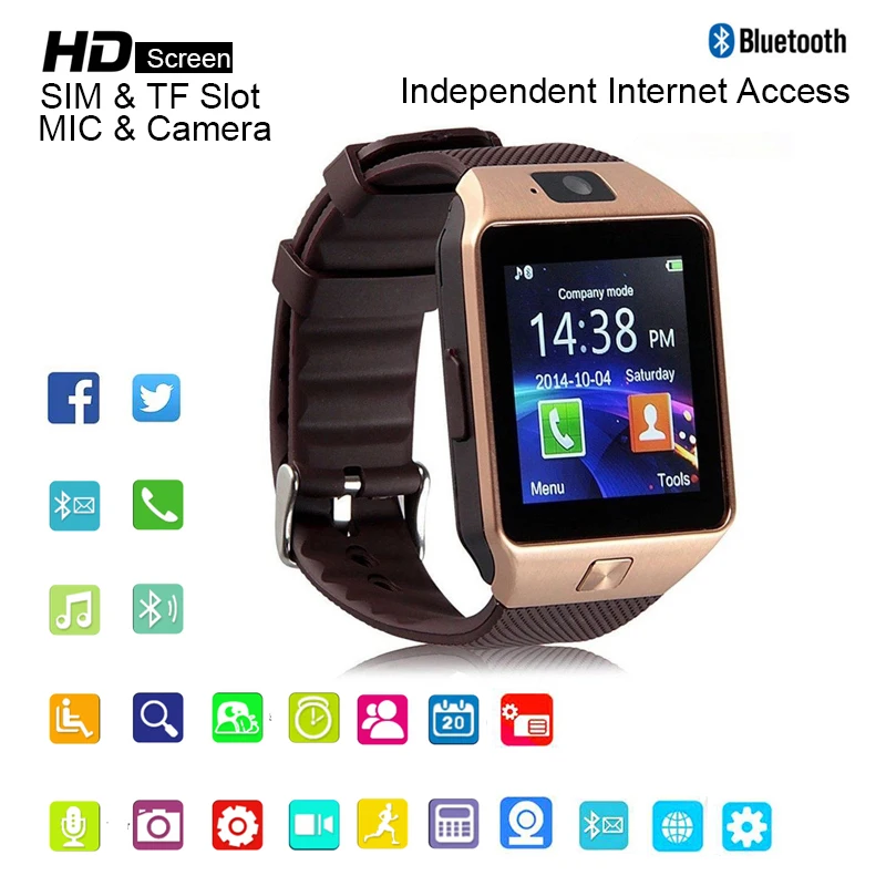 DZ09 Bluetooth Смарт часы многофункциональные сердечный ритм круглый экран карта