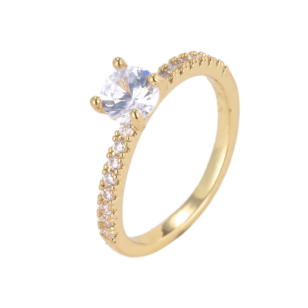 

Bettyue New Fashion Bridal Party Classical Round Shape Ring With Tiny Zirconia Elegant Jewelry For Female Charming Gift