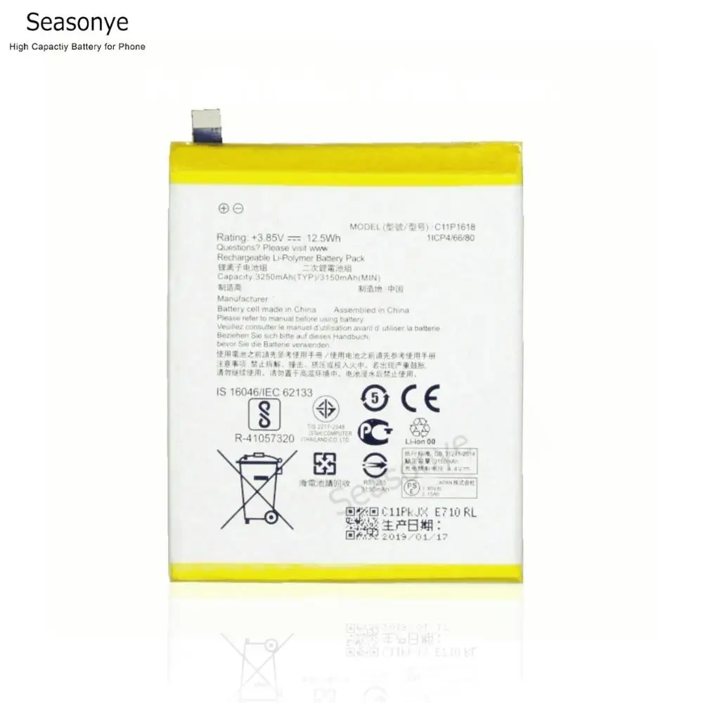 Seasonye розничная продажа/Опт оригинальный 3150mAh / 3250mAh C11P1618 Сменный аккумулятор для