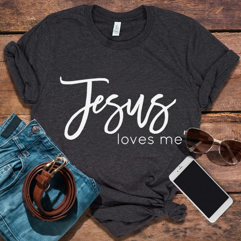 

Jesus Loves Me, Easter, Jesus Shirt Christian Graphic Tee Women Fashion Tops Unisex Tee Church Tops Aesthetic M