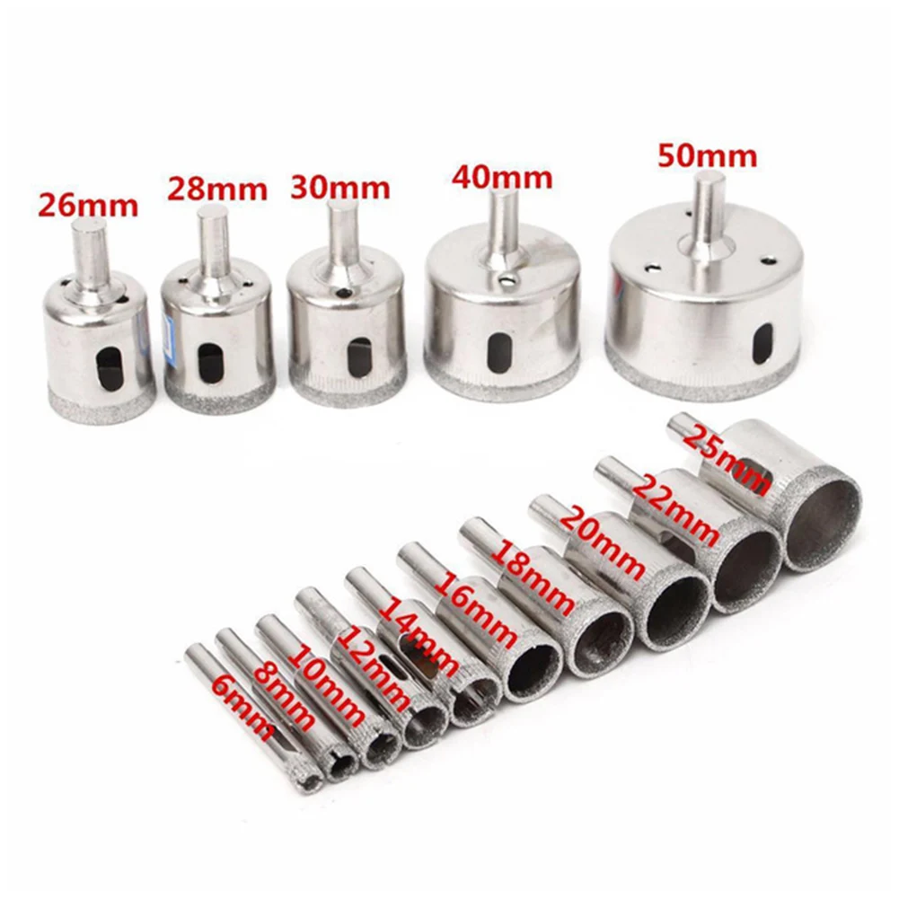 

15pcs Durable Cutter Tool Diamond 6-50mm Ceramic Tile Hole Saw Drills Glass Silver