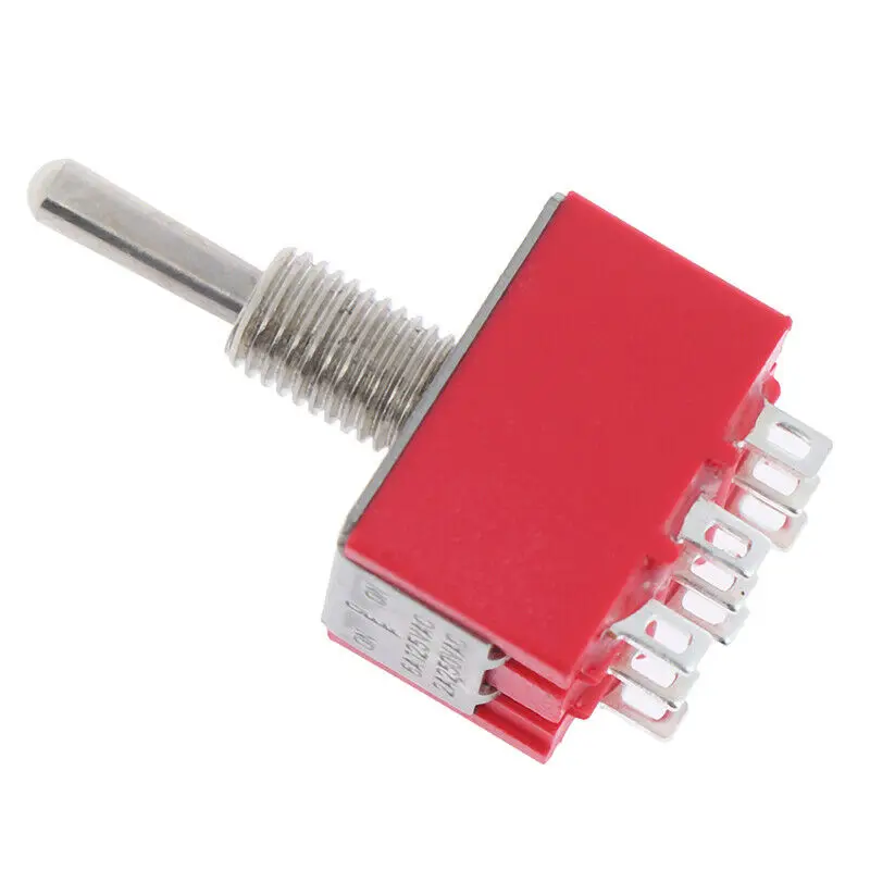 Новинка 5 шт. мини рычажный переключатель SPDT 9 PIN 3PDT ON-2 Позиция 250V 2A 125V 5A красный