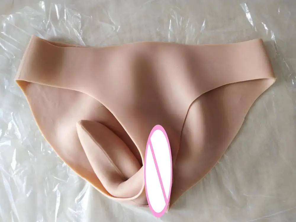 Силиконовые трусы с фальшивой вагиной для мужчин переодевающихся в женщин, трансгендеров, шимейлов и мягкими сиськами.
