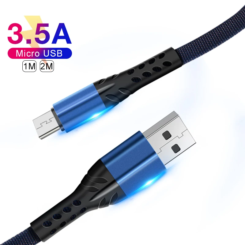 Кабель Micro USB 3.5A кабель для быстрой синхронизации данных samsung huawei Xiaomi LG Andriod Microusb