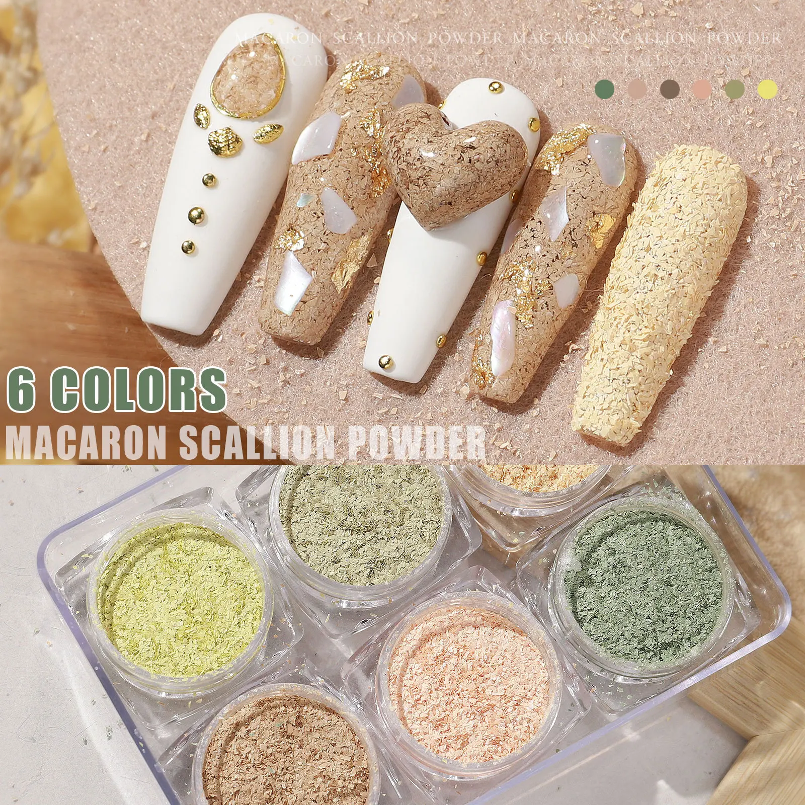 6 цветов Макарон скальон порошок для дизайна ногтей зимние шерстяные аксессуары