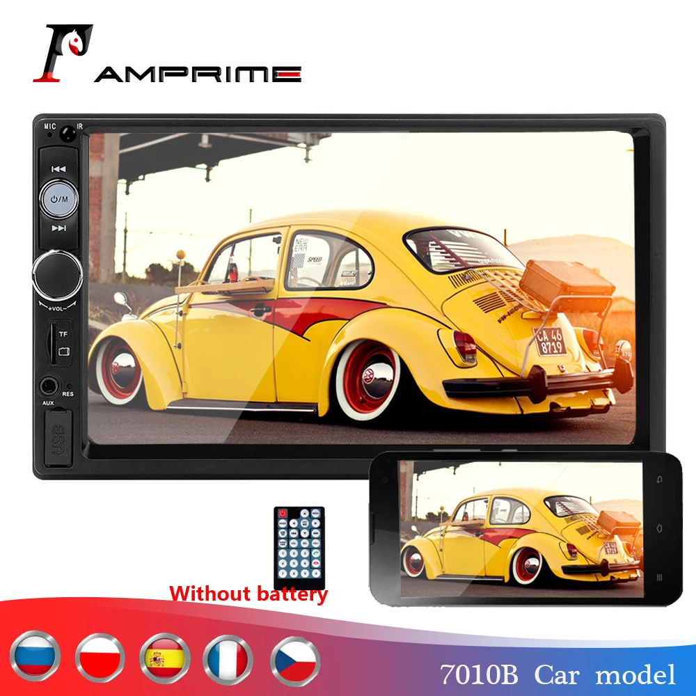 AMPrime 2 Din Автомобильный плеер 7 дюймов Автомагнитола Bluetooth Авто Стерео Мультимедиа Автомобильный плеер авторадио MP3 MP5 Поддержка камеры заднего вида