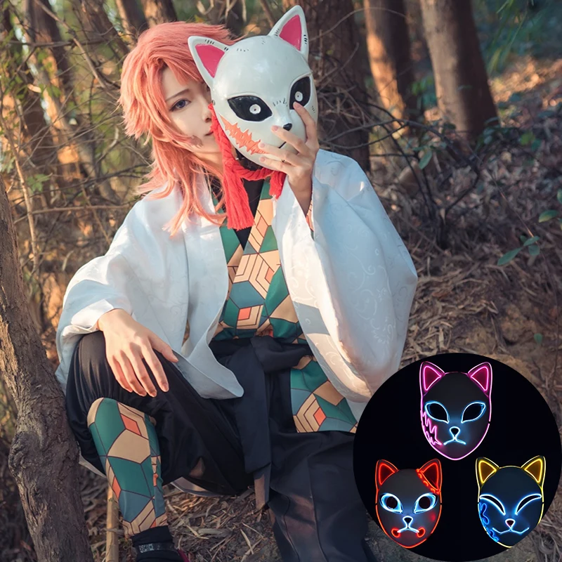 

Светодиодный ная маска для косплея из аниме «рассекающий демонов», реквизит для вечеринки на Хэллоуин, сабито камадо, реквизит для косплея