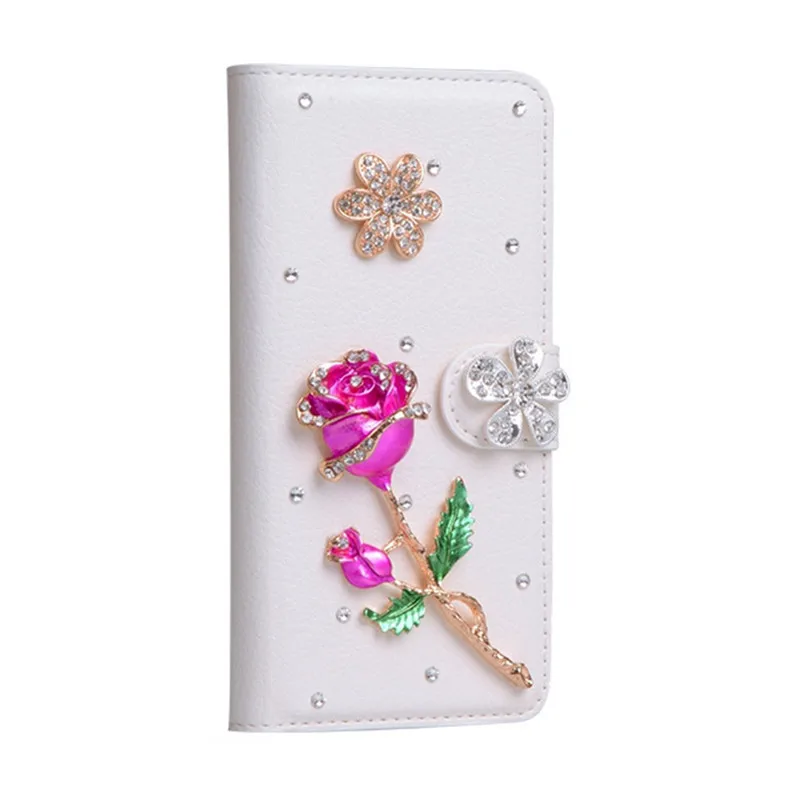

Flip Magnet Leather Case for Iphone 5 5s Se Etui Luxury Card Holder Wallet Stand Rose Cover for Iphone 12 pro max mini Carcasa