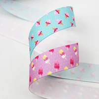 pink ice cream printed grosgrain ribbon 9 75mm diy handmade materials christmas wedding gift wrap tape ribbons