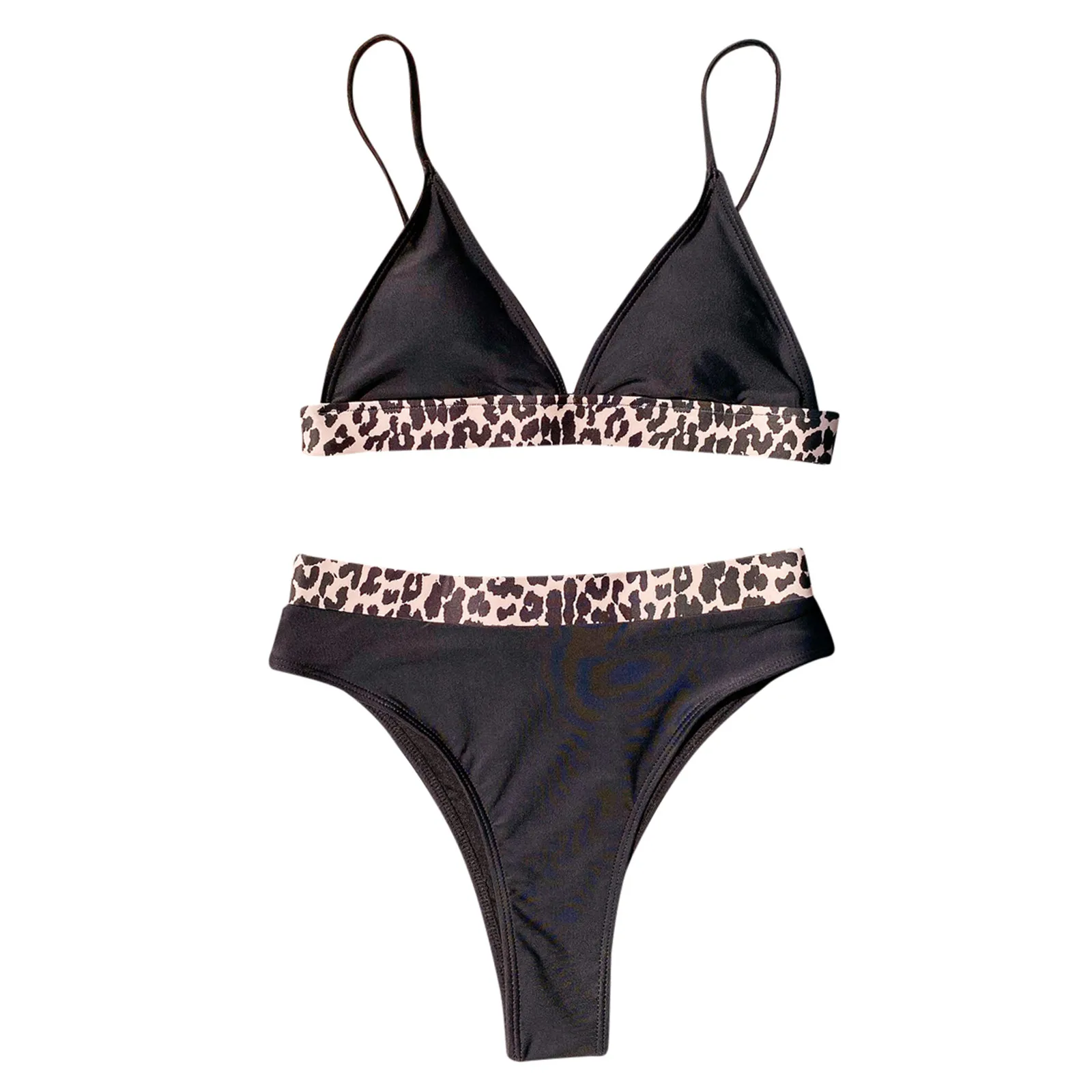 

2021 Swimsuit Women Solid Push Up High Cut Hight Waist Halter Bikini Set Two Piece Swimsuit