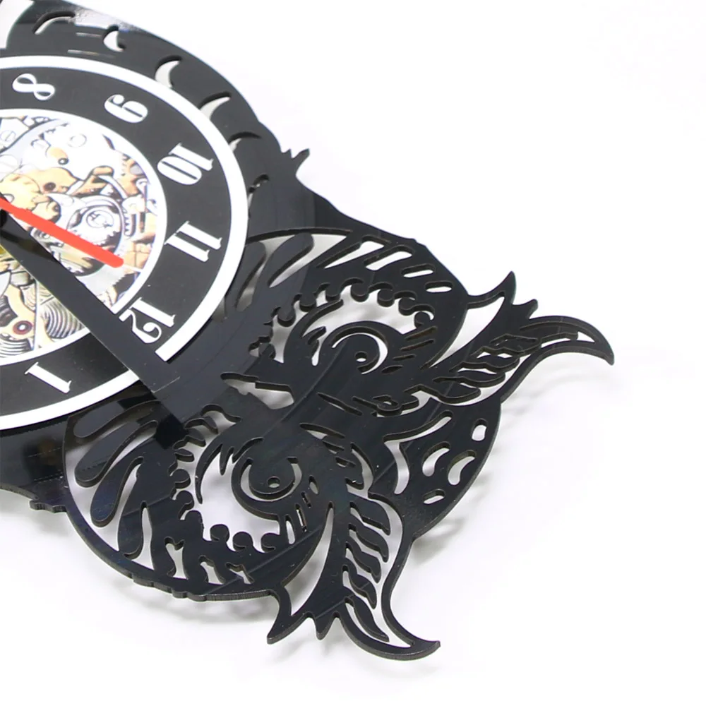 Часы с виниловой пластиной и изображением орла совы декоративные настенные часы