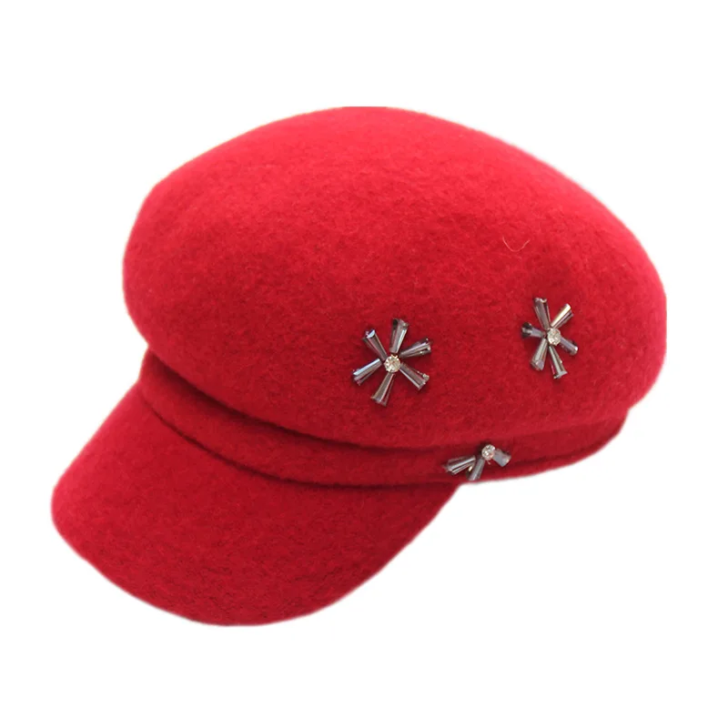 Хепберн бренд 2019 шерсть зимние шапки для женщин восьмиугольная кепка газетчика