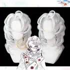 Парик для косплея истребителя демонов киметасу нет яиба аяки Руи, серебряный длинный прямой синтетический парик паука для взрослых на Хэллоуин + бесплатная шапочка для парика