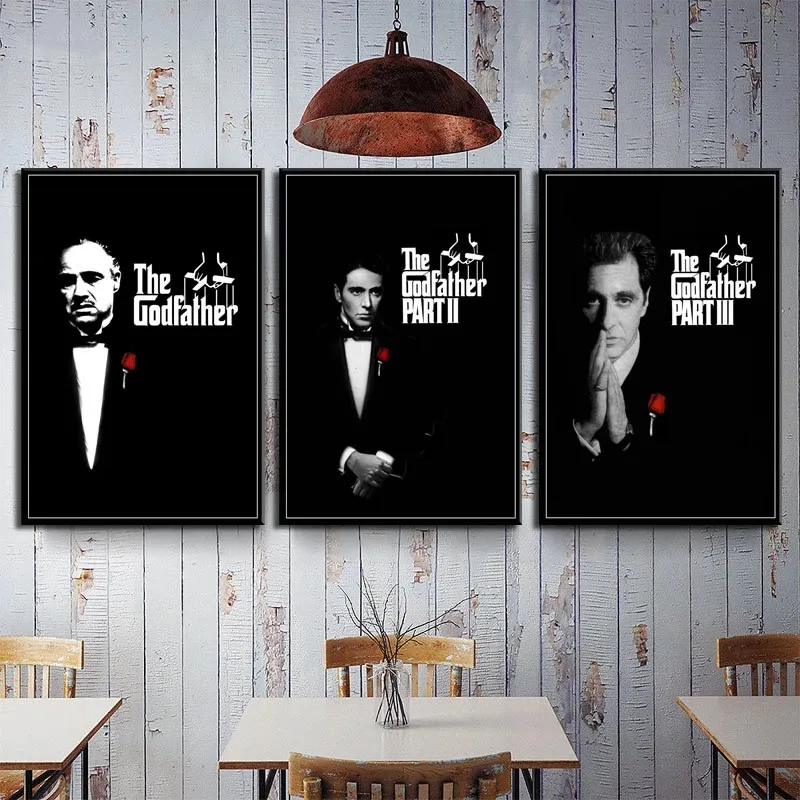 

Hot The Godfather Movie Series Marlon Brando Al Pacino Classic Art Silk Canvas Poster Wall Home Decor Artwor No Frame