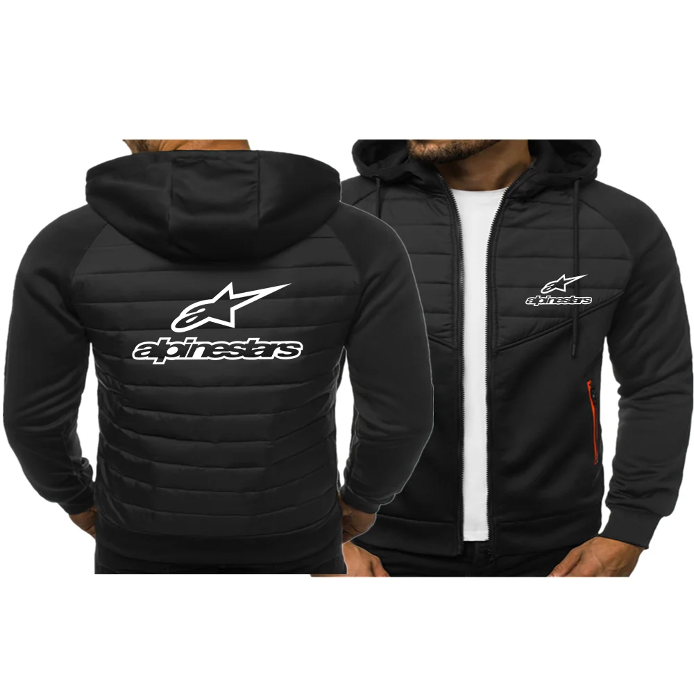 

Alpinestar Printed Letters Men Autumn Winter Hoodie Zipper Jacket Printed Stitching Hoodie European American Cardigan Asian Size