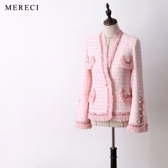 

New and summer clearance mixer beauty lay his small sweet wind bare pink big socialite pearl horn sleeve of your coat