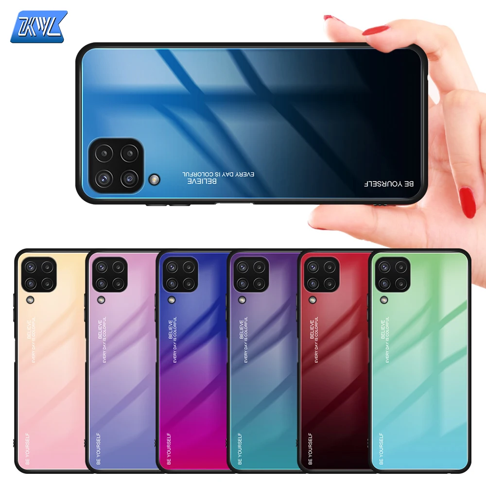 

KL NEW 2021 For Samsung A21S S21 FE A22 S21 A51 A52 A71 Note 10 20 glass non-slip wear-resistant gradient color Christmas case