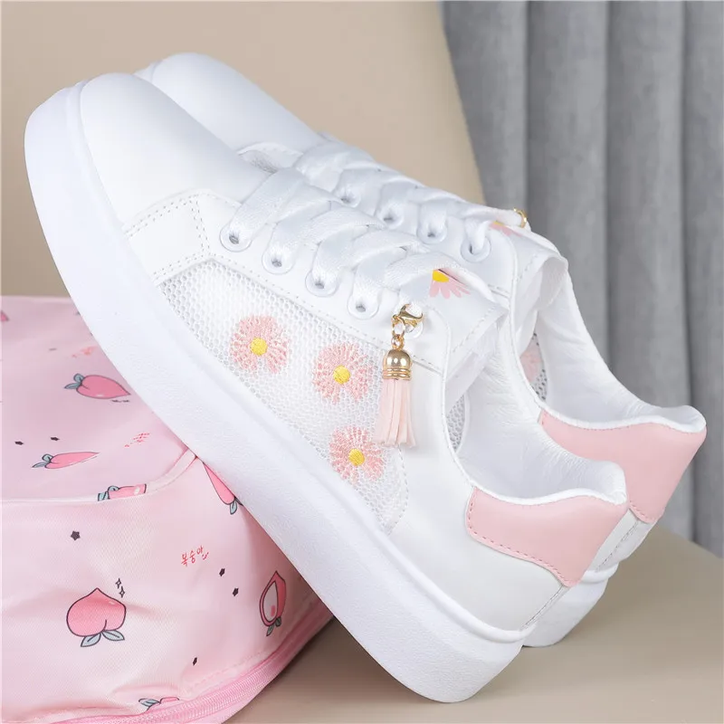

Sports Shoes Lady All-Match Casual Female Sneakers Dress Flats Women Round Toe Modis Basket Cross Summer Small 2021 Breathable