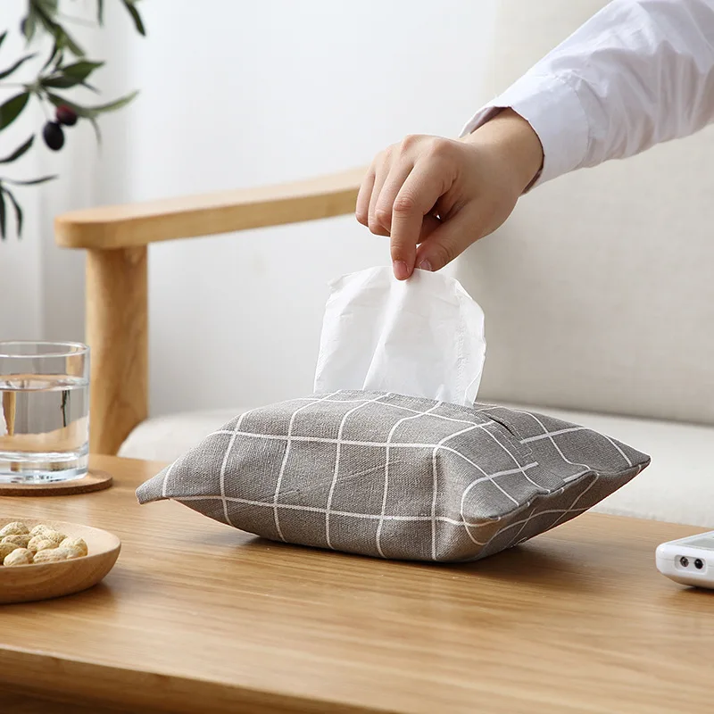 Поднос из хлопка и льна футляр для салфеток настольный держатель сумка хранения