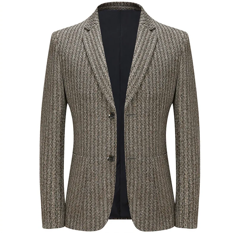 

New Fashion Men's Suit Woolen Knitted Top Urban Business Suit Suit Coat