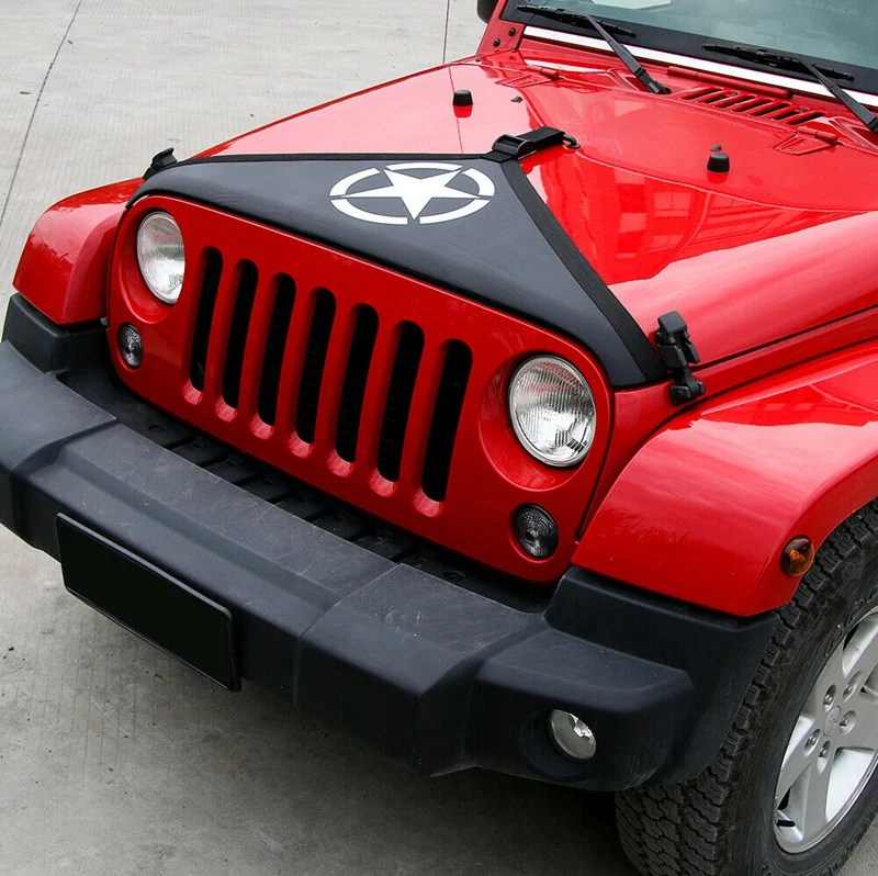

Engine Hood Bra Cover Protect for Jeep Wrangler JK 2007-17 Accessories Pentagram