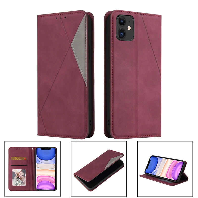 

Business Leather Flip SE 2020 Case For iPhone 12 Mini 11 Pro XS Max XR X 6 6S 7 8 Plus Card Slot Magnetic Phone Bags Cover Etui