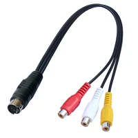 4 pin s video to 3 x rca female phono lead audio video av cable for net media player