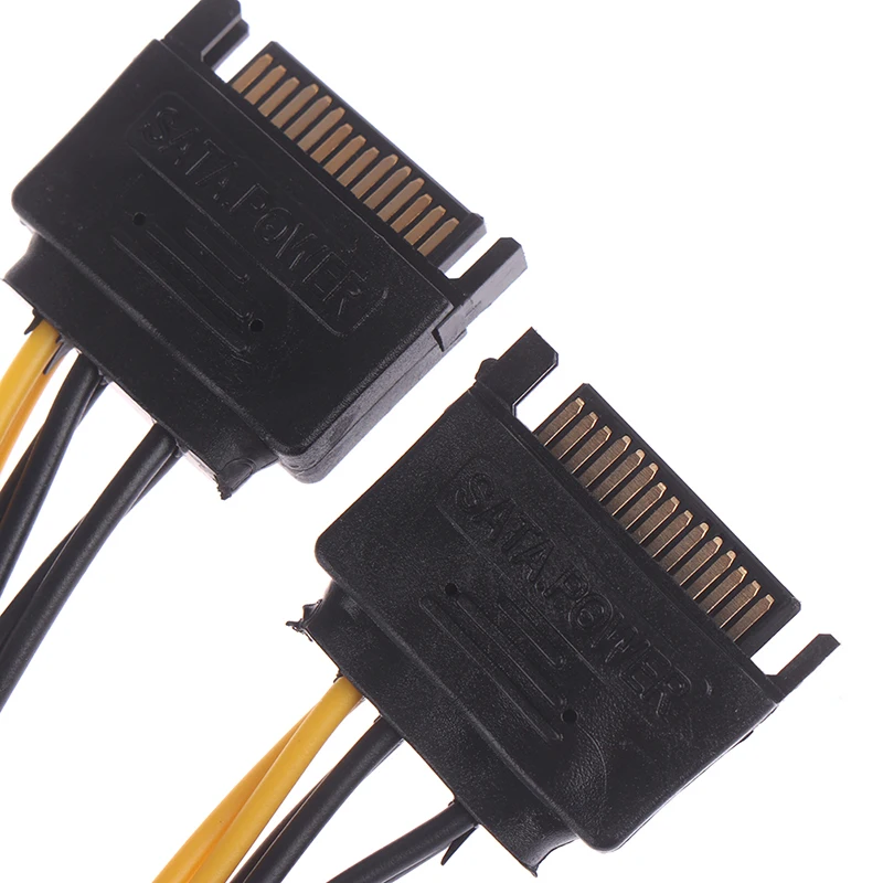 1 шт. 15pin мужской SATA к 8pin(6 + 2) PCI E Питание кабель 20 см 15 pin до 8 провод для графической