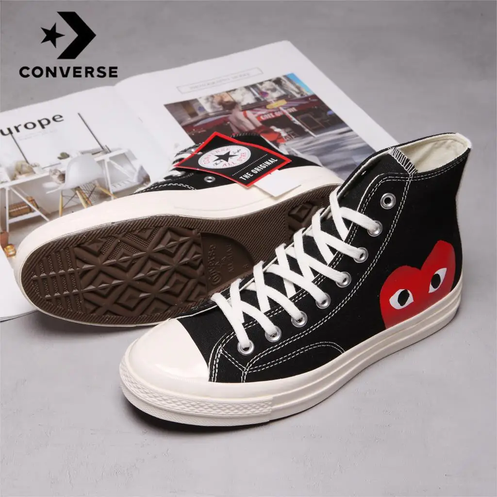 

CONVERSETR-Zapatillas Chuck 70 Taylor para hombre y mujer, zapatos de lona originales unisex, alta CDG, color negro