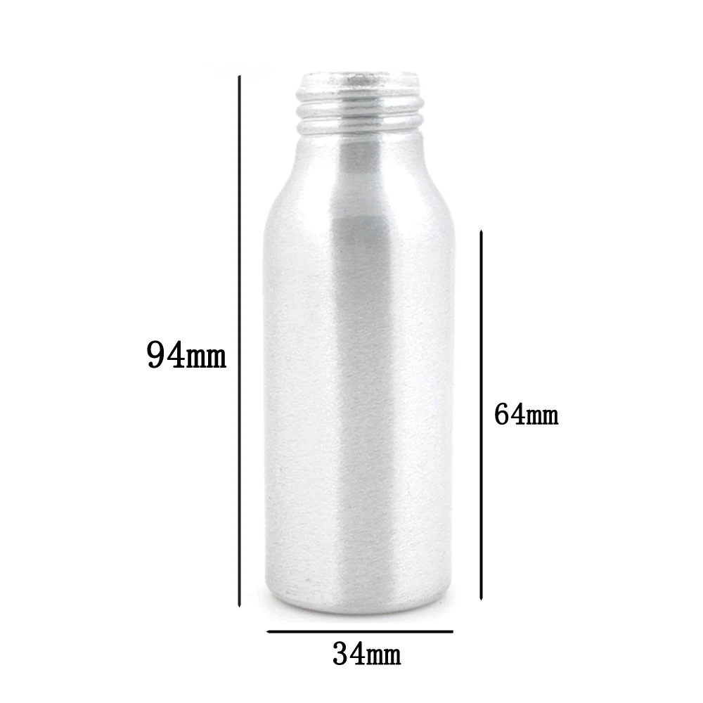 Серебристая металлическая бутылка 60 мл с белым/черным/прозрачным мелким