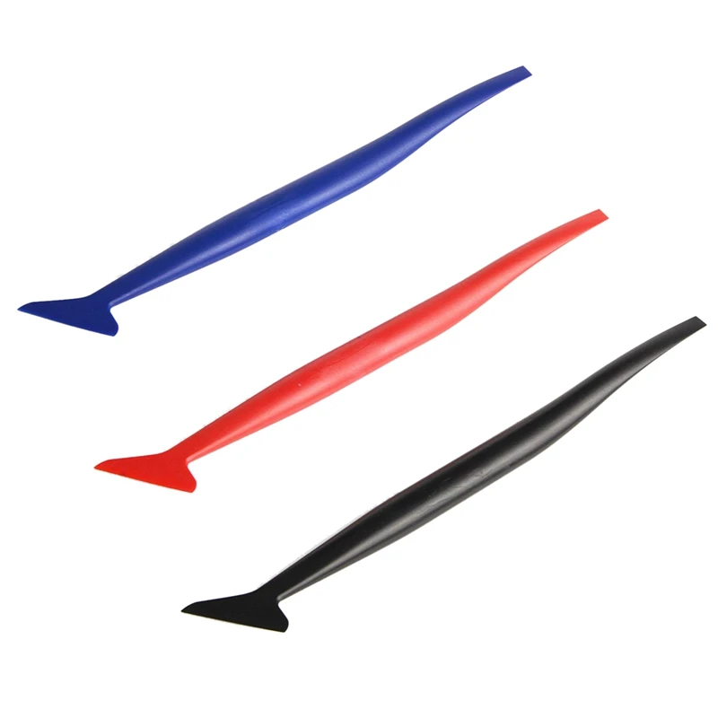 

Car Wrapping Flexible Micro- Squeegee Curved Slot Tint Tool Set 3 In 1 With Different Hardness For Installing Vehicle Wraps An