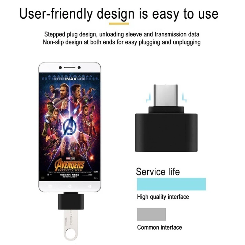2/5/10 упаковка USB Type C OTG адаптер для Samsung S10 S9 S8 Huawei P30 P20 Xiaomi конвертер телефона камера