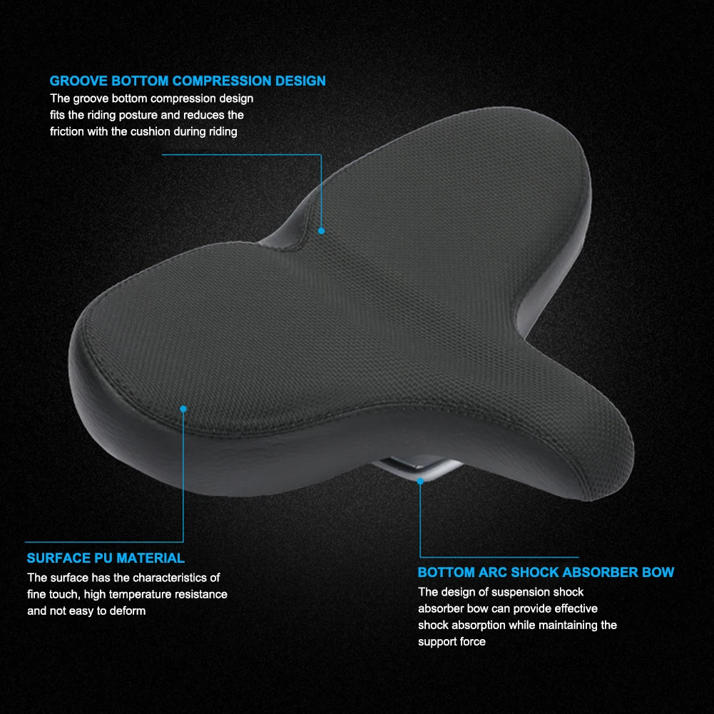 

Bike Saddle Mountain Road Bike Mat with Full Memory Foam Oversized Replacement Breathable Bicycle Saddle Cycling Parts