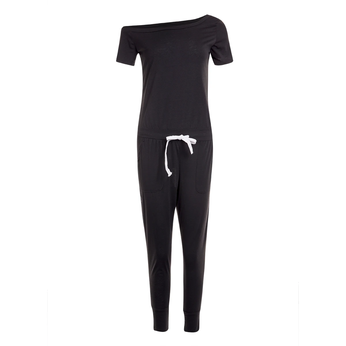 Женский Повседневный однотонный комбинезон с короткими рукавами брюки костюм