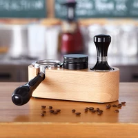 coffee press holder handle solid wood powder hammer cloth powderer 51 58mm coffee machine handle base