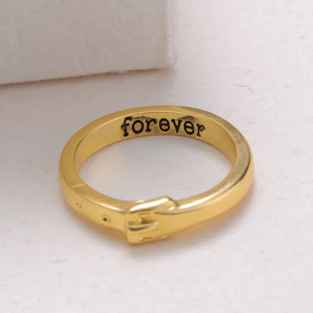 Rinhoo для женщин мужчин Forever Lover ювелирные изделия Золото Серебро Цвет Нержавеющая сталь кольцо девушка невесты Свадебные обручальные парные кольца подарок