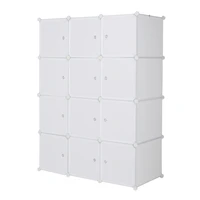 wardrobe12 cube organizer stackable plastic cube storage shelves design multifunctional modular closet cabinet with hanging rod