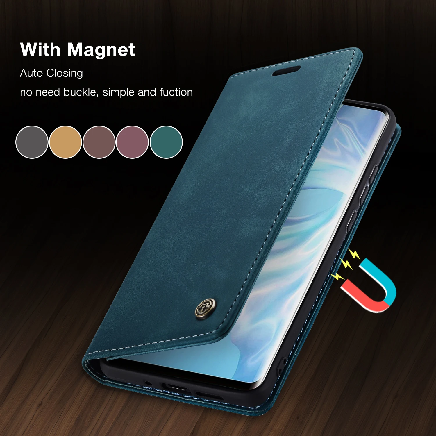 

CaseMe Retro Flip Case for Huawei P40 P30 P20 lite Luxury Business Card Full Cover for Huawei Mate 30 Pro P Smart Wallet Case