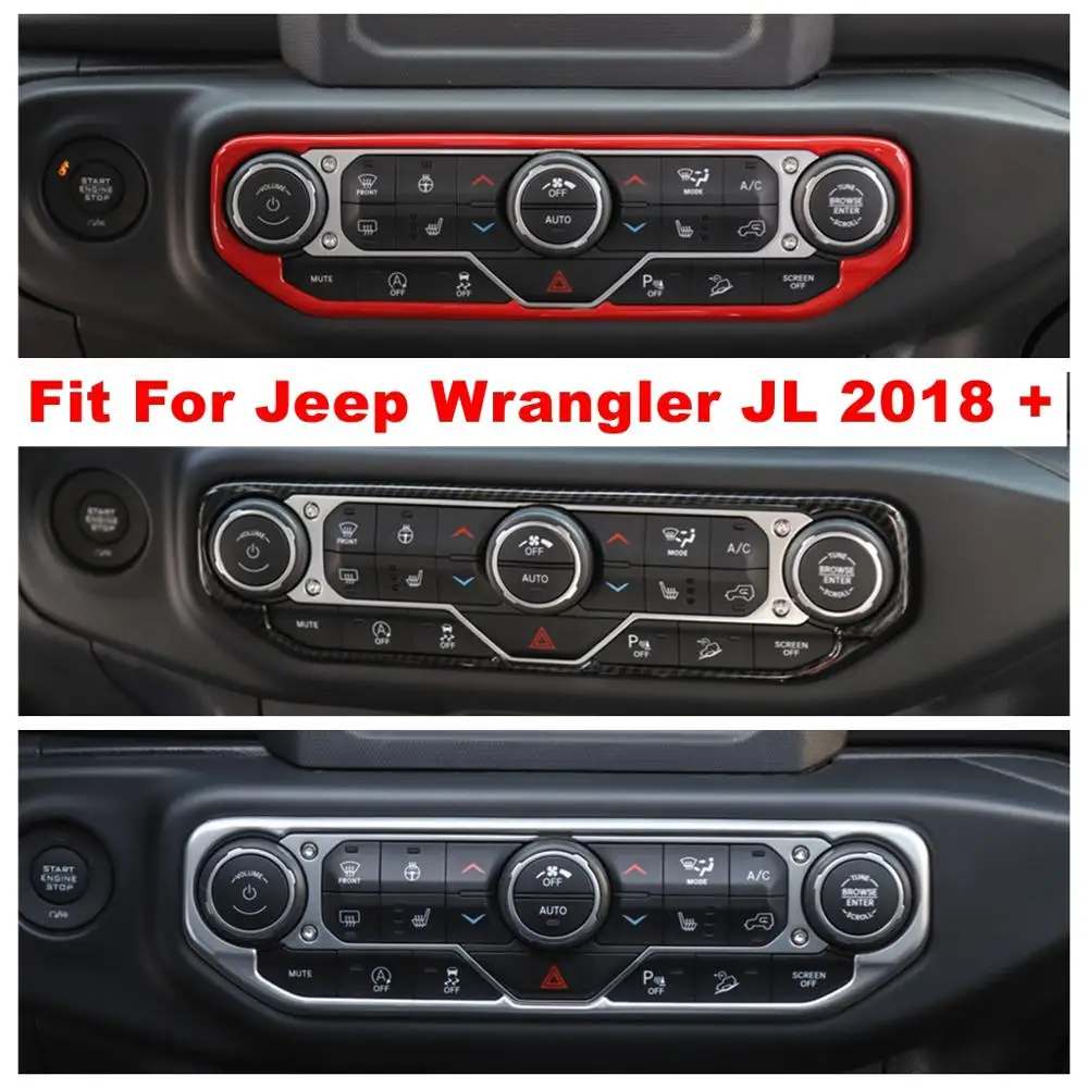 

Center Control Air Condition AC Multi-function Button Switch Panel Decoration Cover Trim For Jeep Wrangler JL 2018 -2022 ABS