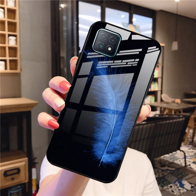 

Tempered Glass Case For Oppo A73 5G CPH2161 Case Hard Phone Cover For OPPO A72 5G PDYM20 6.5 inch Protective Fundas Back Coque