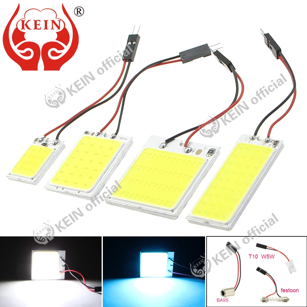 KEIN 100 шт. T10 W5W светодиодные лампы C5W C10W BA9S T4W festoon 31 мм COB Автомобильные фонари для