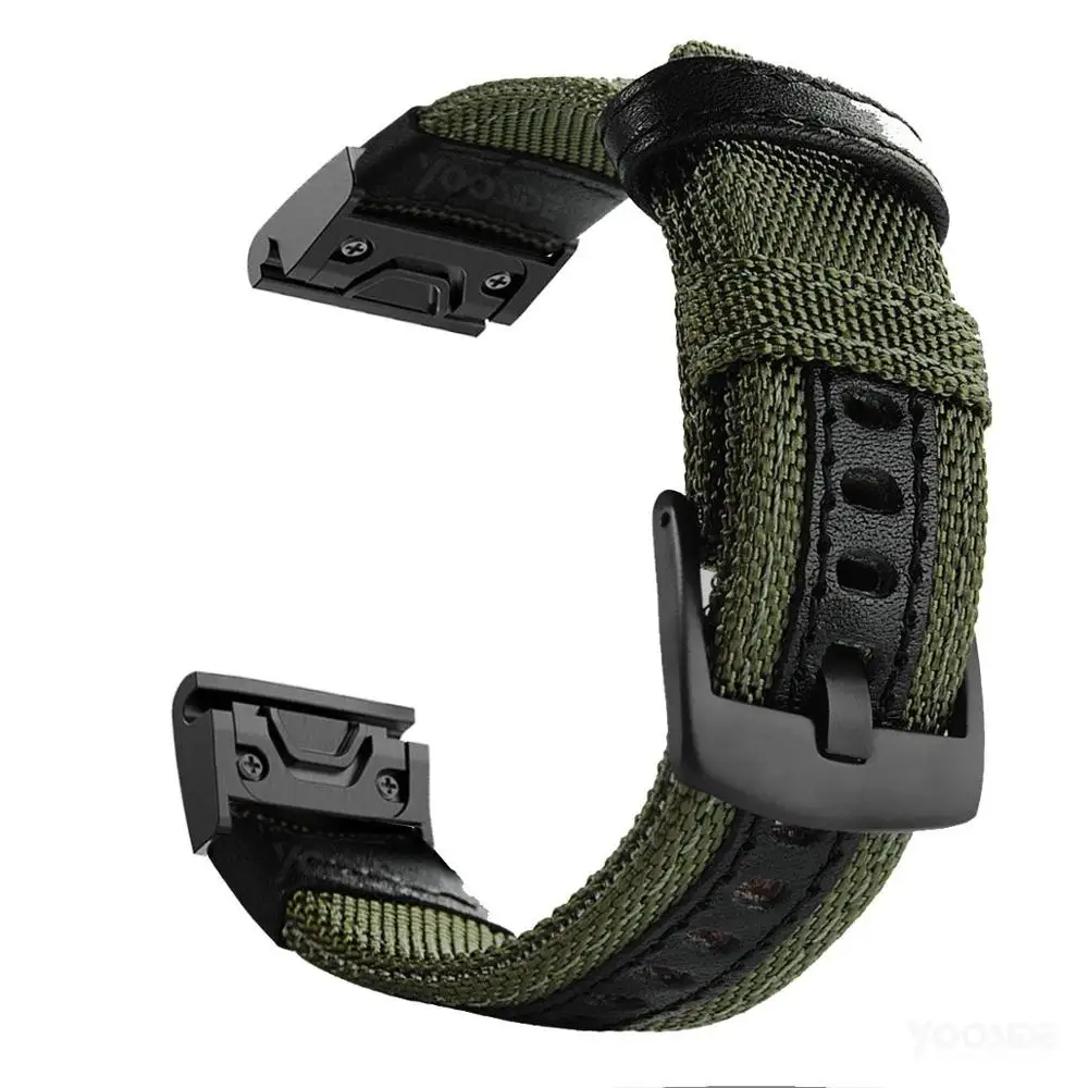 Green Fenix 6 Pro/Сапфировый Браслет QuickFit 22 мм NOTA прочный ремешок для часов Garmin Fenix 5X/Quatix 5/Forerunner 935/Instinct - Цвет: Green