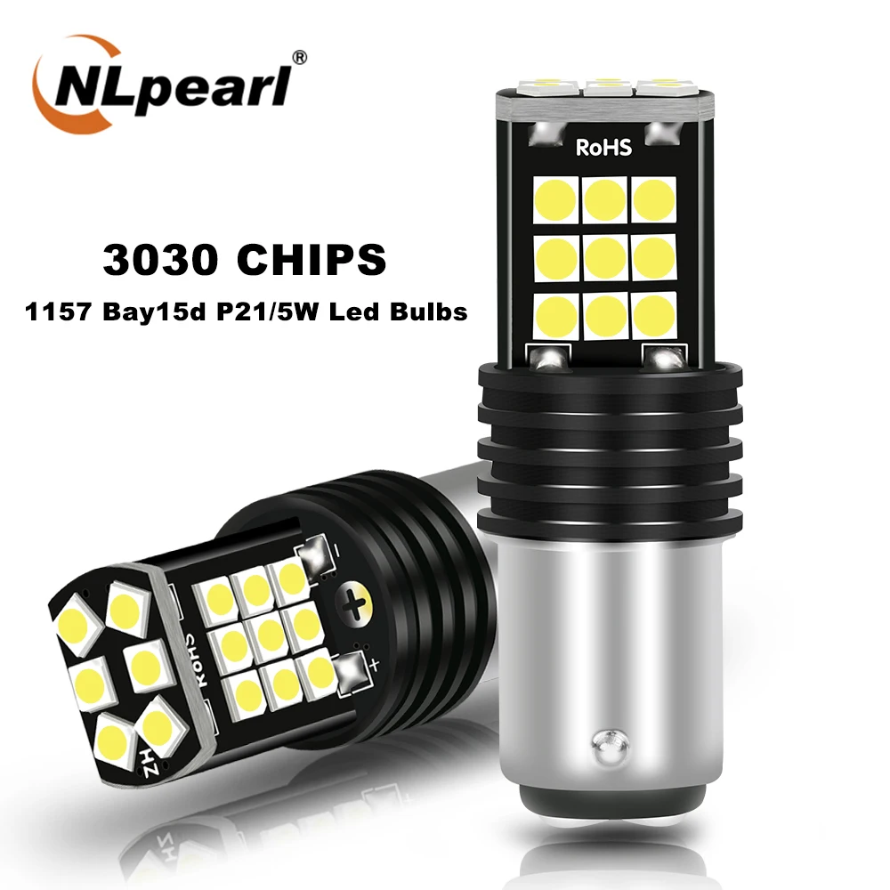 

NLpearl 2x Signal Lamp 1157 Led Bulb BAY15D P21/5W 3030SMD Ba15s P21w Bau15s Py21w 1156 Led Car Turn Signal Light Brake Lamp 12V