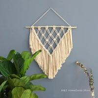 macrame wall hanging tapestry cotton rope tassel hand woven bohemian tapestry geometric art living room home decor decoration