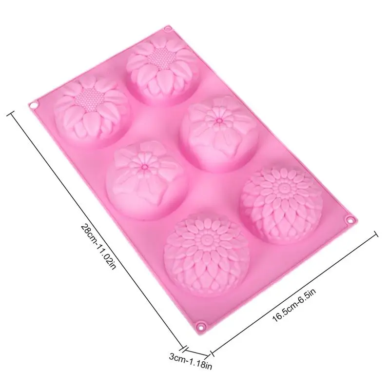 

6 Flower Silicone Cake Mold Fondant Molds For Handmade DIY Dessert Making Tool Cocina Pastry Baking Accessories Random Color