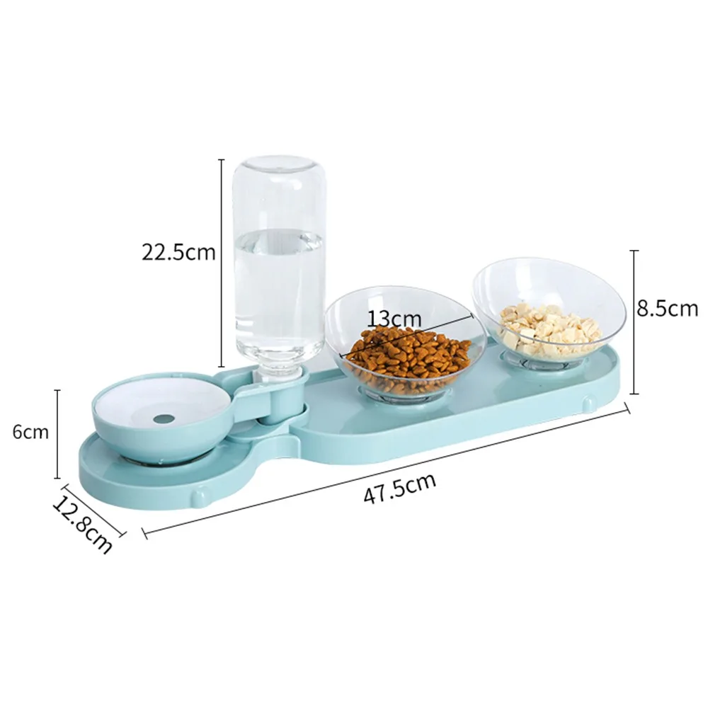

Water Bottle Protect Pet's Spine Drink and Food Bowls for Cat Hoopet 3 Bowls Tilt Raised Design Pet Dog Cat Food Bowls