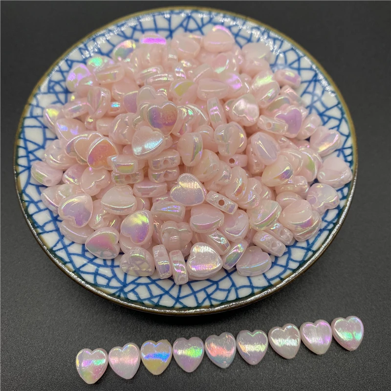 50 шт./лот 9 мм акриловые бусины в форме сердца разделительные для изготовления