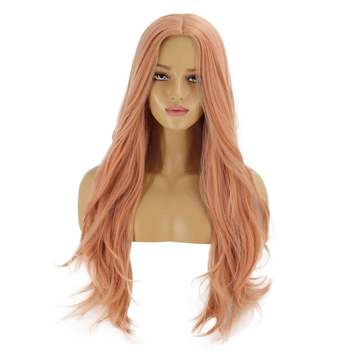 orange pink 65 см тренировочная голова манекена голова волокна розовая женская кукла для укладки волос женский парик голова манекена Профессиональный манекен - Цвет: orange pink