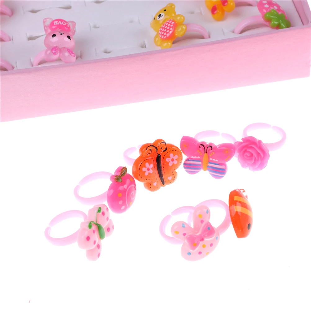 Кольца с изображением животных кролика цветка сердца для маленьких детей