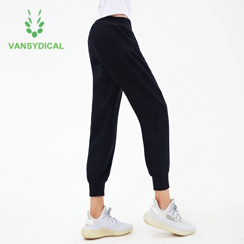 Vansydical осенне-зимние брюки для бега женские спортивные шаровары хлопковые из